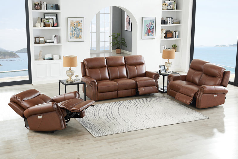 Hydeline Royce Power Reclining Sofa - Brown