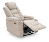 Riley 35.4" Linen-Look Fabric Power Reclining Chair with Power Headrest – Grey  | Fauteuil à inclinaison électrique Riley de 35,4 po en tissu apparence lin avec appuie-tête électrique - gris