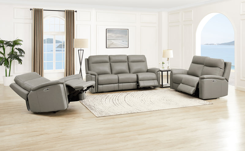 Hydeline Stanfield Power Reclining Sofa - Grey