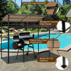 7'x4.5' Grill Gazebo Outdoor Patio Garden Bbq Canopy Shelter Storage Hook Brown