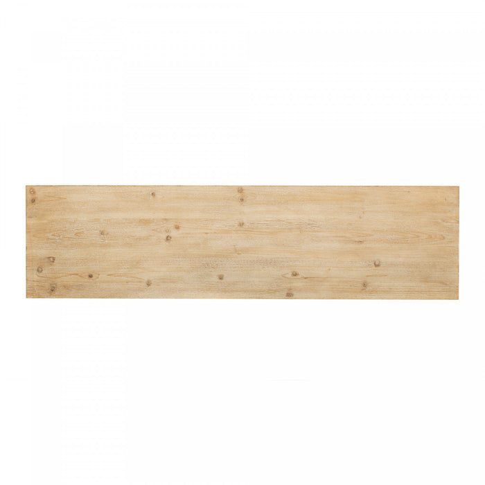 Oliver 60'' Fir Veneer Entryway Table with Honeycomb Design and Drawers, Natural Sofa Table