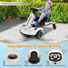 Costway 6v Kids Ride On Drift Car Electric Drifting Go Kart For Kids With 360° Spin White