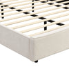 Olivia Upholstered Bed with Wingback Headboard and USB Ports,King Size - Beige | Lit Olivia Rembourre avec Tete de Lit Ailes et Ports USB, Taille King - Beige
