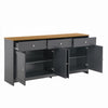 Grace 55.1" Rustic Wood Buffet Cabinet with Doors and Drawers,Grey Accent Cabinet | Grace Buffet en Bois Rustique de 55,1" avec Portes et Tiroirs, Gris