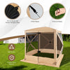 Costway 6.7 Ft X 6.7 Ft 4-panel Pop Up Camping Gazebo Quick-set With 2 Sunshade Cloths Coffee