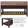 Stephanie Pine Wood Shoe Rack Bench With Cushioned Seat With Storage Drawers - Espresso | Banc A Chaussures Stephanie En Pin Avec Siege Rembourre Et Tiroirs De Rangement - Espresso