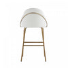 Gracie Modern Metal Upholstered Barstool in White and Gold - Set of 2 | Tabouret de bar moderne en metal Gracie avec revetement, blanc et or - Lot de 2