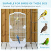 Pawhut 36" Bird Cage For Finches, Canaries Budgies, Parrot Cage With Accessories Handle, White|Pawhut 36" Cage A Oiseaux Ara Maison De Jeu Cacatoes Perroquet Cage De Vol 2 Portes Perchoir 4 Mange