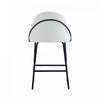 Gracie Modern Metal Upholstered Counter Stool in White and Black - Set of 2 | Tabouret de comptoir moderne en metal et tissu Gracie, blanc et noir - Lot de 2