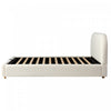 Laurel Ottoman Hydraulic Lift Storage Platform Bed with Boucle Upholstered and Hidden Under-White  | Lit plateforme Laurel avec coffre de rangement a levage hydraulique, tapisserie bouclee et espace de rangement cache sous le lit, taille Queen, blanc