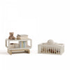 Storkcraft Santorini Deluxe 3-in-1 Convertible Bassinet - Frosted Oat/Driftwood Crib