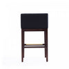 Kingsley Mid-Century Modern Wood Upholstered Barstool in Black - Set of 3 | Tabouret de bar Kingsley style milieu du siecle en bois et tissu noir - Lot de 3