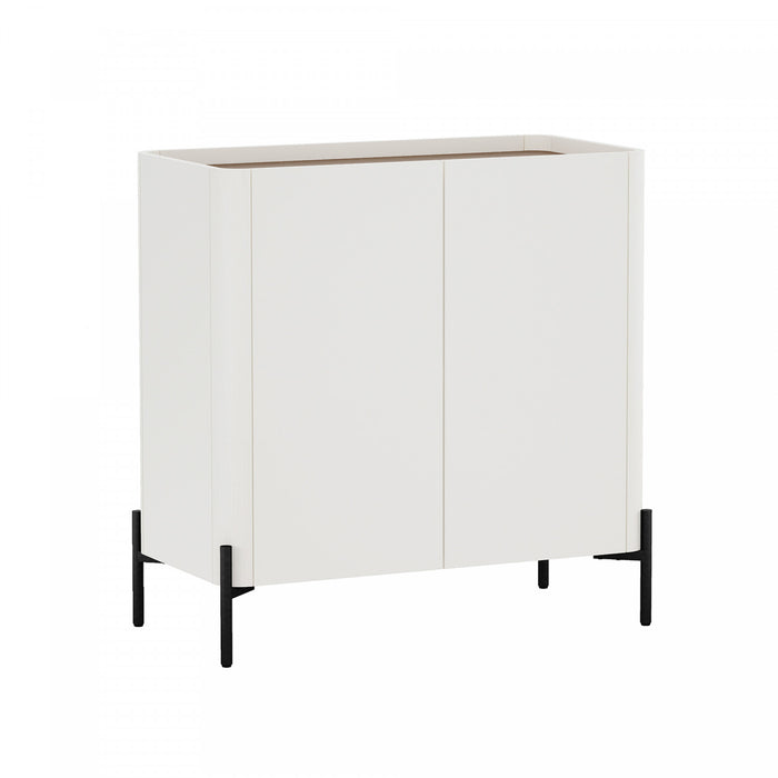 Abbey Modern 2-Piece Buffet and Accent Cabinet in Maple and Off White