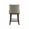 Lucia Modern Chenille Wood Counter Stool in Taupe - Set of 2 | Tabouret de comptoir moderne Lucia en bois et chenille taupe - Lot de 2