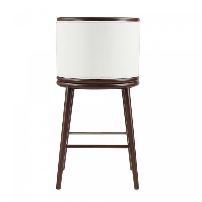 Evalyn Modern Wood Upholstered Barstool in White - Set of 2