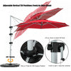 Costway 11' Patio Cantilever Offset Umbrella 360 degrees Rotation Aluminum Tilt Red
