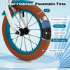 Costway 14" Kid's Bike With Removable Training Wheels & Basket For 3-5 Years Old Blue