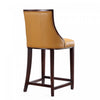Fifth Avenue Traditional Wood Upholstered Counter Stool in Camel - Set of 2 | Tabouret de comptoir traditionnel en bois avec assise rembourree Fifth Avenue, coloris camel - Lot de 2