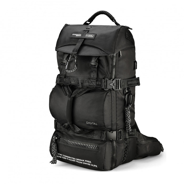 Swissdigital Balerna XL Backpack – 44L Bag, SDD Finder, Water-Resistant, Eco-Friendly, Hybrid System, Ski Travel Storage