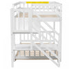 Liam Floor Bunk Bed with Ladder and Storage,Twin over Twin,White Twin Bed | Lit superpose Liam au sol avec echelle et rangement, simple sur simple, blanc