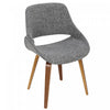 LumiSource Fabrico Grey Fabric Mid-Century Modern Dining Accent Chair - Set of 2|Chaise d’appoint de salle à manger moderne du milieu du 20e siècle Fabrico en tissu gris - ensemble de 2