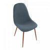 LumiSource Pebble Blue Fabric Mid-Century Modern Dining Accent Chair - Set of 2|Chaise d’appoint de salle à manger moderne du milieu du 20e siècle Pebble en tissu bleu - ensemble de 2