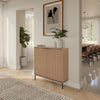 Nordika Slim 2-Door Storage Console Accent Cabinet - Light Walnut | Armoire décorative de rangement mince Nordika à 2 portes - noyer clair