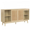 Oliver 61" Sideboard Cabinet with Rattan Sliding Doors and Drawers,Natural Accent Cabinet | Oliver 61" Buffet avec Portes Coulissantes en Rattan et Tiroirs, Naturel