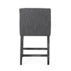 Lewis 26" Seat Height Counter Stools Set Of 2 With Upholstered Fabric And Solid Wood Legs - Charcoal | Ensemble De 2 Tabourets De Comptoir Lewis, Assise De 66 cm – Tissu Rembourre Et Pieds En Bois Massif - Charbon