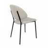 Haven Contemporary Modern Vegan Leather Metal Side Chair in Stone Gray - Set of 4 | Chaise laterale contemporaine moderne en cuir vegetalien et metal Haven, gris pierre - Lot de 4