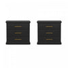 Clifford Traditional Nightstand in Black (3-Drawer) | Table de nuit traditionnelle Clifford en noir (3 tiroirs)
