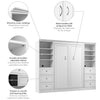 Bestar Versatile Full Murphy Bed Closet Organizers with Drawers (109 W) - White|Lit double escamotable Versatile de Bestar avec organisateurs de garde-robe et tiroirs (109 po [L]) - blanc