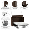 Bestar Pur 69 W Full Cabinet Bed with Mattress - Black Walnut|Armoire-lit double Pur de Bestar de 69 po (L) avec matelas - noyer noir