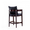Ritz Mid-Century Modern Wood Upholstered Counter Stool in Black - Set of 2 | Tabouret de comptoir en bois rembourre style mid-century Ritz noir - Lot de 2