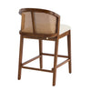 Tatti Rubber Wood Counter Stools with Cane Back Set of 2,Walnut | Tatti – Lot de 2 tabourets de comptoir en bois d’hevea avec dossier en cannage, couleur beige