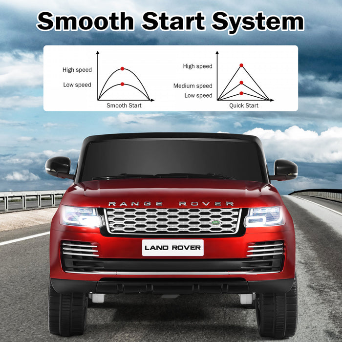 Costway 2*12v 2-seater Licensed Land Rover Kids Ride On Car 4wd W/ Remote Surface Painting Red