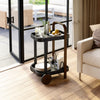 Umbra Modern Bellwood Steel Bar & Storage Cart - Black and Walnut|Chariot-bar et de rangement moderne Bellwood de Umbra en acier - noir et noyer