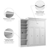 Bestar Versatile Queen Murphy Bed with Closet Organizer (92 W) - White|Grand lit escamotable Versatile de Bestar de 92 po (L) avec organisateur de garde-robe - blanc