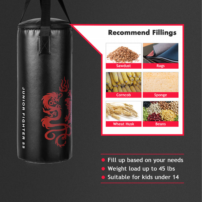 Goplus 2 Ft Kids Punch Bag Boxing Set Kick Ball Gloves Skipping Rope Hook Children Boys
