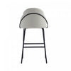 Gracie Modern Metal Upholstered Barstool in Stone Gray and Black Armoire | Tabouret de bar moderne en metal Gracie avec revetement en tissu, gris pierre et noir