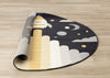 Forte Kids Spaceship Round Area Rug - 5'3" x 5'3"|Carpette ronde Forte à motif de vaisseau spatial pour enfants - 5 pi 3 po x 5 pi 3 po