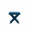 Abigail Mid-Century Modern Upholstered Velvet Accent Bench in Blue | Banc d’appoint Abigail style milieu du siecle moderne en velours bleu