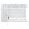 Eileen Space-saving Murphy Wall Bed With Cabinets, Queen Size - White | Lit Mural Escamotable Eileen Avec Rangements, Taille Queen - Blanc