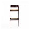 Klismos Mid-Century Modern Wood Upholstered Barstool in Camel - Set of 2 | Tabouret de bar en bois rembourre style Klismos mi-siecle moderne, coloris camel - Lot de 2