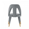 Neda Modern Upholstered Velvet Dining Chair in Gray - Set of 2 | Chaise de salle a manger moderne Neda en velours gris - Lot de 2
