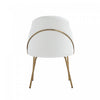 Gracie Modern Metal Vegan Leather Dining Chair in White and Gold | Chaise de salle a manger moderne Gracie en metal et cuir vegetalien blanc et or