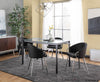 LumiSource Claire Faux Leather Contemporary Glam Dining Chair - Silver/Black|Chaise de salle à manger somptueuse contemporaine Claire en similicuir - argentée et noire