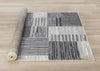 Forte White Grey Black Modern Striped Patches Area Rug - 5'3" x 7'5"|Carpette Forte blanche, grise et noire à motif de taches rayées modernes - 5 pi 3 po x 7 pi 5 po