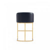 Louvre Mid-Century Modern Metal Upholstered Counter Stool in Black - Set of 3 Bar Stool | Tabouret de comptoir rembourre en metal noir style mid-century modern Louvre - Lot de 3