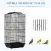 Pawhut 36" Bird Cage For Finches, Canaries Budgies, Parrot Cage With Accessories Handle, Black|Pawhut 36" Cage A Oiseaux Cacatoes Perroquet Cage 2 Portes Perchoir 4 Mangeoires, Noir